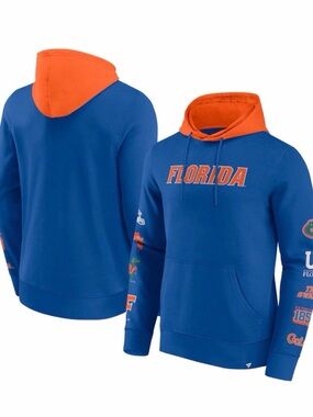 NCAA Men's Florida Gators Blue Colorblock Badge Pullover Hoodie Fanatics NWT LRG